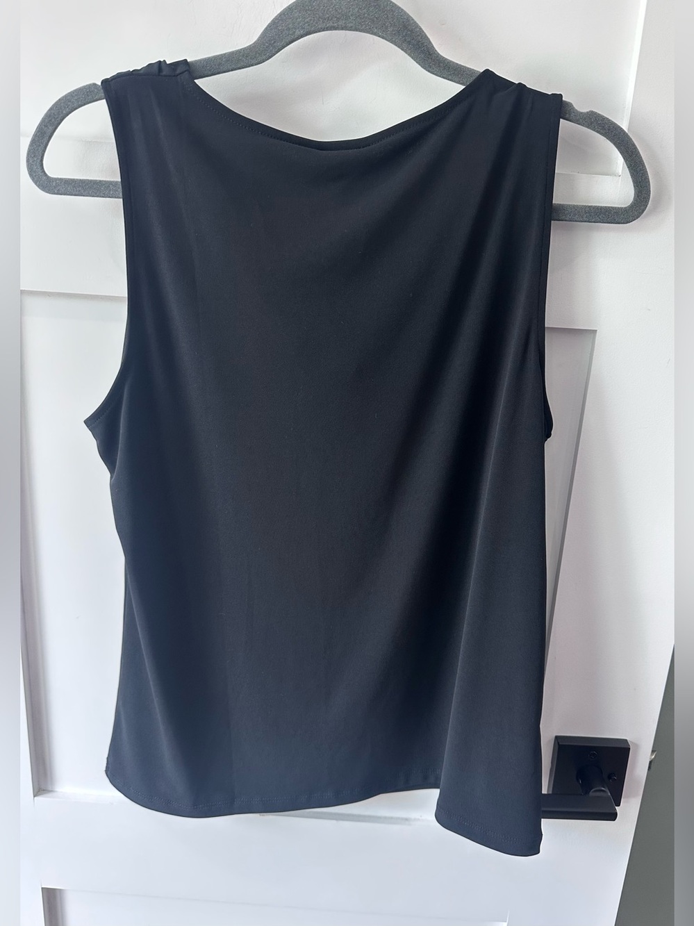 NWT Ann Taylor Black Cowl Neck Sleeveless Drape Tank Top L - Picture 2 of 5
